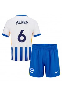 Brighton James Milner #6 Babyklær Hjemme Fotballdrakt til barn 2024-25 Korte ermer (+ Korte bukser)